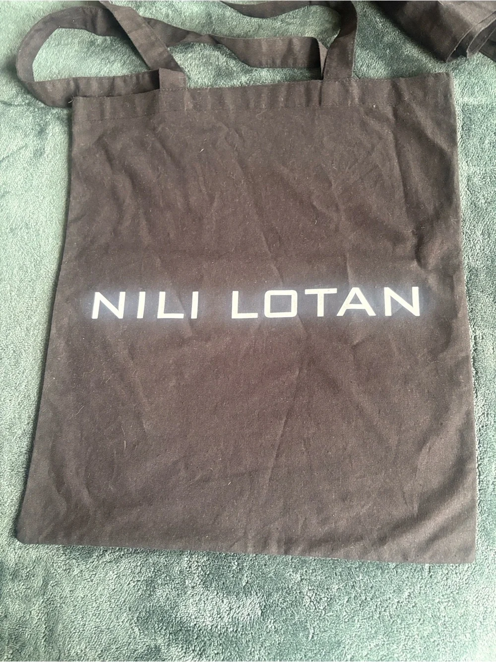 2 Nili Lotan Black Canvas Logo Tote Bags